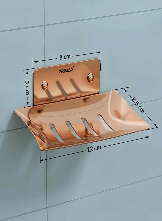 Primax Stainless Steel Soap Dish Stand/Holder/Tray for Bathroom & Kitchen/Bathroom Accessories (Rose Gold) - Pack of 1 - Image 2